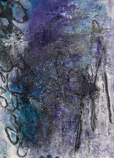 抽象的な藍色の渦巻き 作： Deb Chaney