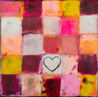 カラフルなハートのグリッド 作： Deb Chaney