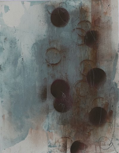 アースカラーの抽象的な円 作： Deb Chaney