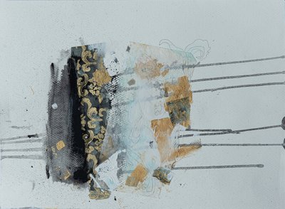 エレガントなゴールドの抽象画 作： Deb Chaney