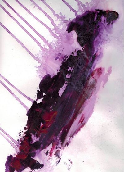 流動的な紫の抽象画 作： Deb Chaney
