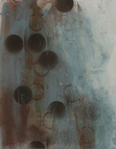 落ち着いた色合いの抽象的な円 作： Deb Chaney