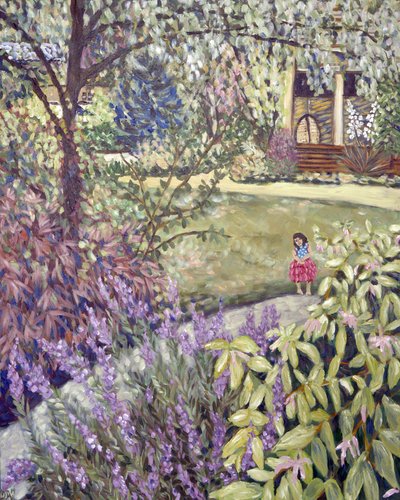 花の妖精、2019年（キャンバスにアクリル画） 作： デボラ・イブ・アラストラ
