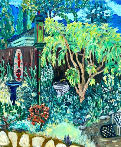 庭園の眺め、2020年（キャンバスに油彩） 作： デボラ・イブ・アラストラ