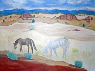Wild Horses Warm Springs, 2011（アクリル、キャンバス） 作： デボラ・イブ・アラストラ