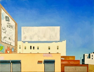 Billboard On Myrtle, 2012（油彩、キャンバス） 作： Deborah Stevenson