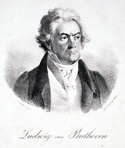 ルートヴィヒ・ヴァン・ベートーヴェン（1770-1827）1824年（リトグラフ 作： Deker Deker