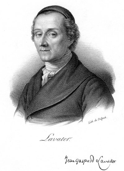Johann Kaspar Lavater、スイスの人相学者および神学者、c1830。 作： Delpech