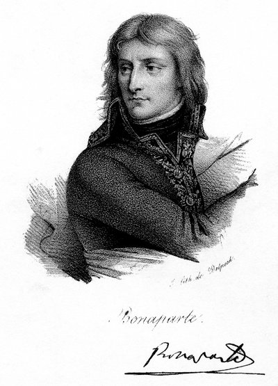 若い男としてのナポレオン・ボナパルト、1790年代、1830年。 作： Delpech