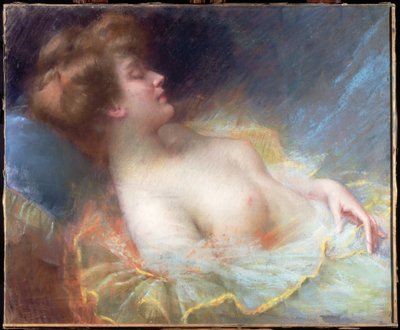 眠っている若い女性（パステル） 作： Delphin Enjolras