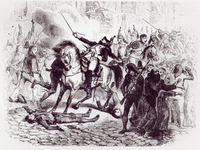 1808年5月2日、マドリードでの反乱 作： Denis Auguste Marie Raffet