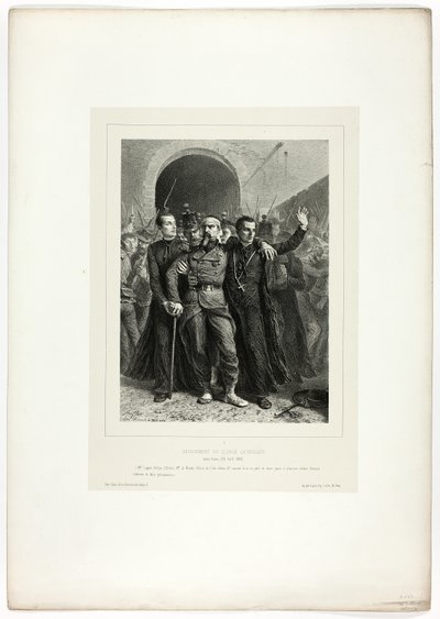 ローマのカトリック聖職者の献身、1849 年 4 月 30 日、Souvenirs d’Italie: Expedition de Rome より 作： Denis Auguste Marie Raffet