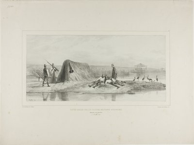 1837年7月7日、ドナウ左岸、ハンガリー軍植民地の衛兵所 作： Denis Auguste Marie Raffet