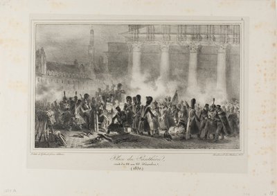 パンテオン広場、1830 年 12 月 22 ～ 23 日の夜 作： Denis Auguste Marie Raffet