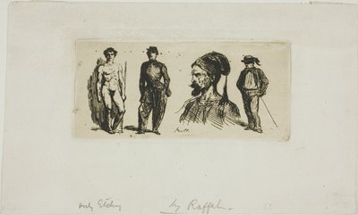 スケッチのシート 作： Denis Auguste Marie Raffet