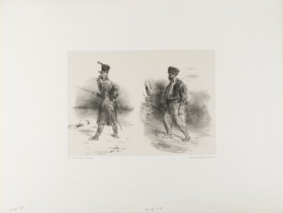 困惑したスケッチを含むシート 作： Denis Auguste Marie Raffet