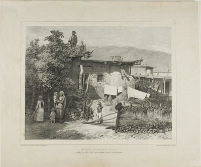 クリミア、ヤルタ近郊のデレ・クイ村のタルタル人農民の家（1837年8月31日 作： Denis Auguste Marie Raffet