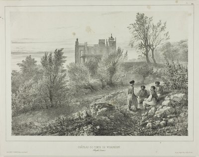 ヴォロンゾフ伯爵の城、アロウプカ、クリミア、1837年8月12日 作： Denis Auguste Marie Raffet