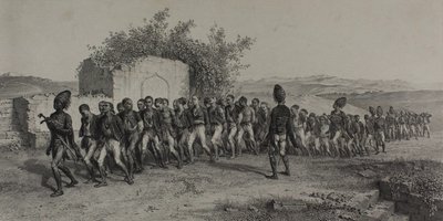 1837 年 11 月 10 日、スマーナ近郊のトルコ人新兵 作： Denis Auguste Marie Raffet