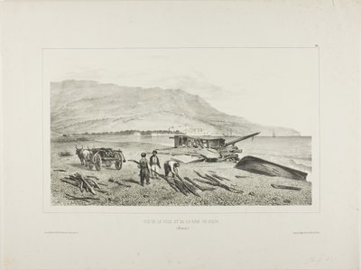 クリミア、ヤルタの村と湾の眺め（1837年8月15日 作： Denis Auguste Marie Raffet