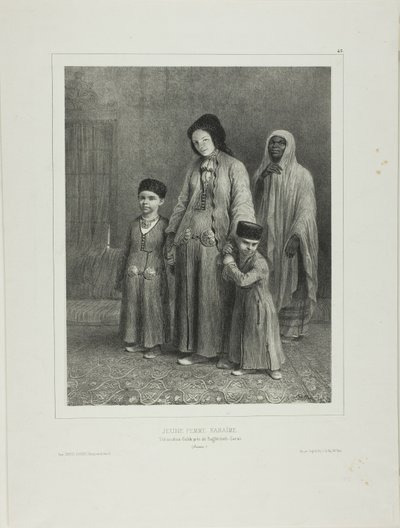若いカライムの女性、クリミア、バフチェ・サライ近郊、チウフウト・ガレシュ 作： Denis Auguste Marie Raffet