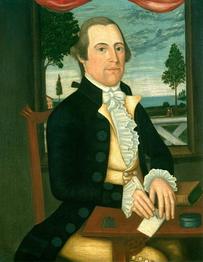 キャプテン・エリシャ・デニソン、c。 1790年 作： Denison Limner