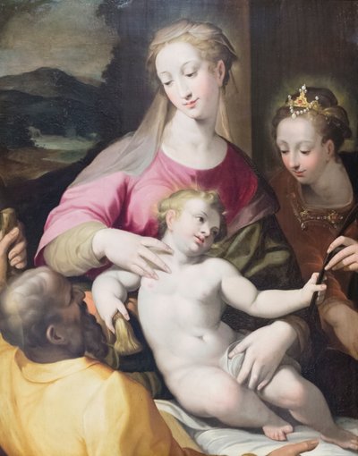 聖カタリナの神秘的な結婚 作： Denys Calvaert or Calvart