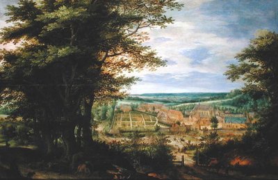 ソワニュの森のラカンブル修道院、1609 作： Denys van Alsloot