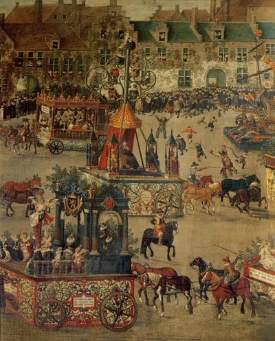 1615年5月31日にブリュッセルで行われるOmmeganck：スペインのイザベラの勝利の詳細 作： Denys van Alsloot