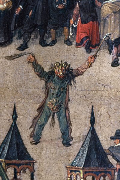 1615年5月31日、ブリュッセルのOmmeganckにあるイザベラ大公の勝利、1615年の悪魔の衣装の詳細図（75629の詳細） 作： Denys van Alsloot