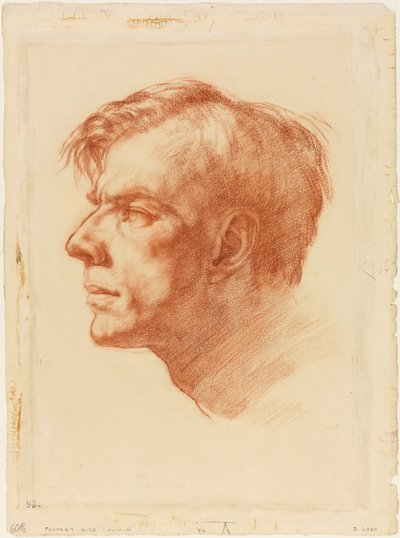 ジョン・フォザーギルの肖像 1907年頃（三色・紙） 作： Derwent Lees