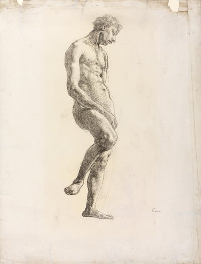 立っている男性ヌード 1906-08年頃 （紙に黒チョーク） 作： Derwent Lees