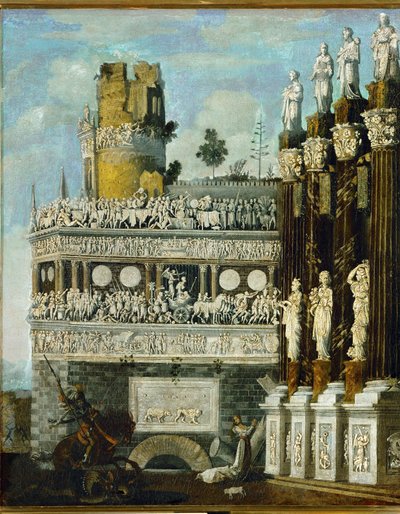 「架空の建築（油彩・キャンバス） 作： Desiderio Monsu