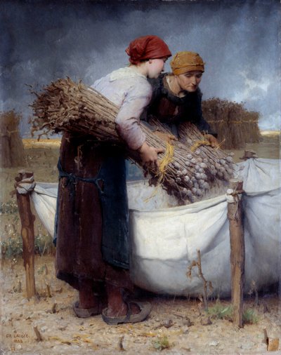 ケシ拾いの人たち デザイア・ルージュ（1823-1896）の絵 1882年 日0,73x0,95 m ルーアン、ミュゼ・デ・ボザール 作： Desire Francois Laugee