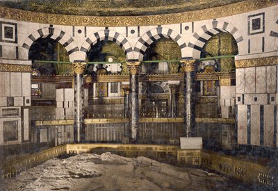 エルサレム、オマールのモスクの岩、1890～1900年頃（フォトクロムプリント） 作： Detroit Photographic Co.