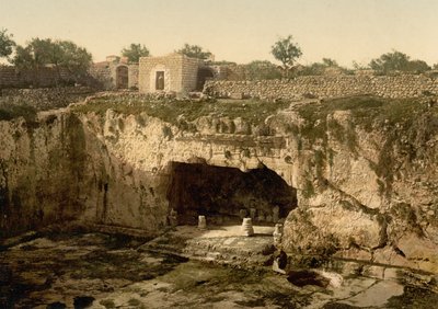 王の墓、エルサレム、聖地、c.1890-c.1900（フォトクロムプリント） 作： Detroit Photographic Co.