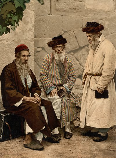 聖地エルサレムのユダヤ人のタイプ、1890年頃から1900年頃（フォトクロムプリント） 作： Detroit Photographic Co.