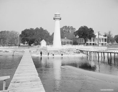 Biloxi Lighthouse, Biloxi, Mississippi, USA, c.1906 (bw-photo) 作： Detroit Publishing Co.