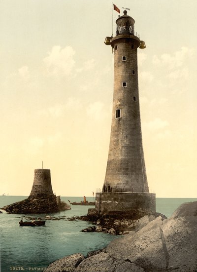 エディストーン灯台、プリマス、イギリス、c.1900 作： Detroit Publishing Co.