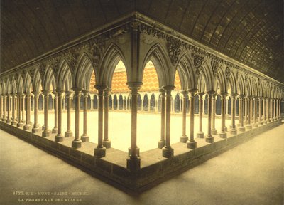 修道士」プロムナード、モンサンミッシェル、フランス、フォトクロムプリント、c.1900 作： Detroit Publishing Co.