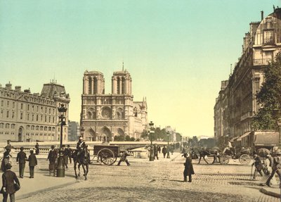 ノートルダム大聖堂と聖ミカエル橋、パリ、フランス、1900年頃 作： Detroit Publishing Co.