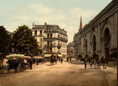 エタブリスマン・サーマル広場、エクス、フランス、1890-1900年頃（フォトクロム・プリント） 作： デトロイト出版株式会社