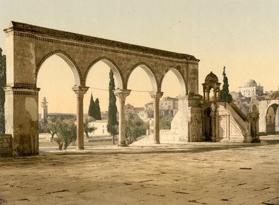 カディ・ボルハン・エッディンの説教壇、聖地エルサレム、1890-1900年頃（フォトクロム・プリント） 作： デトロイト出版株式会社