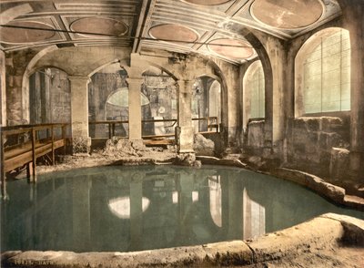 ローマ浴場と修道院、サーキュラー・バース、バース、1890-1900年頃（フォトクロム・プリント） 作： デトロイト出版株式会社