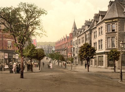 ウェールズ、コルウィン・ベイのステーション・ロード、1890-1900年頃（フォトクロム・プリント） 作： デトロイト出版株式会社