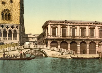 ため息橋の後ろにあるストローブリッジ、ヴェネツィア、1890〜1900年 作： Detroit Publishing Co.