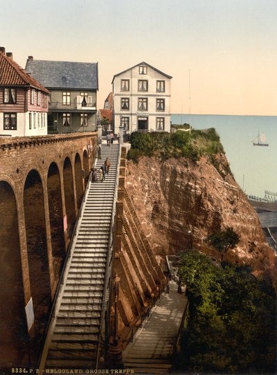 大階段、ヘルゴラント、ドイツ、フォトクロムプリント、c.1900 作： Detroit Publishing Co.