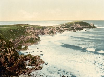 Towan Head、Newquay、Cornwall、England、Photochrome Print、c.1900 作： Detroit Publishing Co.