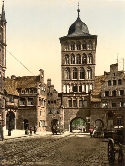 タワーアーチ、リューベック、ドイツ、1900年頃 作： Detroit Publishing Co.
