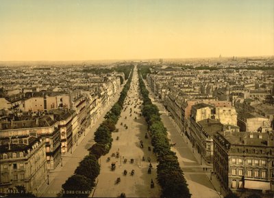 シャンゼリゼ通り、パリ、1890〜1900年頃（フォトクロム） 作： Detroit Publishing Co.